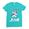 unicorns are born in june Ladies Fitted T-Shirt