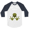 Alien Says Don't Touch My Belly 3/4 Sleeve Shirt