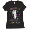 Unicorns are born in February Ladies Fitted T-Shirt