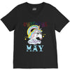 unicorns are born in may cute unicorn V-Neck Tee