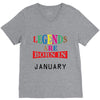 legends are born january V-Neck Tee