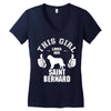 This Girl Loves Saint Bernard Women's V-Neck T-Shirt