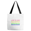 love is love, black lives matter, climate change is real, immigrants m Tote Bags