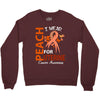 I Wear Peach For Uterine Cancer Awareness Crewneck Sweatshirt
