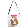 wiener wars dachshund dogs Adjustable Strap Totes