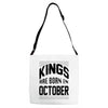 kings are born in october Adjustable Strap Totes