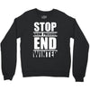 stop snow pression end winter funny Crewneck Sweatshirt