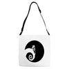 nightmare before christmas black logo Adjustable Strap Totes