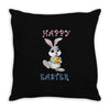 Bunny Happy Easter Throw Pillow