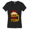 drink beer fuck fear Women's V-Neck T-Shirt