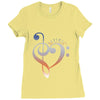 music expresses clef heart girls Ladies Fitted T-Shirt