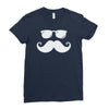 hipster glasses and moustache Ladies Fitted T-Shirt