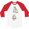 Cute Unicorn and Happy Cupcake 3/4 Sleeve Shirt