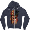 skull us flag Zipper Hoodie