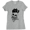 cat and crossbones Ladies Fitted T-Shirt