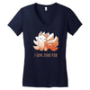 i give zero fox Women's V-Neck T-Shirt