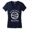 never forget pluto the planet Women's V-Neck T-Shirt