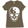 yin yang skull (2) Ladies Fitted T-Shirt