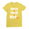trick or treat or beer Ladies Fitted T-Shirt