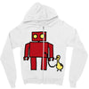 bird powered robot Zipper Hoodie
