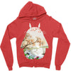 Totoro With Japanese Landscape Zipper Hoodie