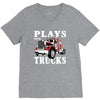 plays with trucks family matching V-Neck Tee