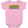 warning offensive mens funny Baby Onesie