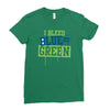 i bleed blue and green Ladies Fitted T-Shirt