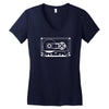 audio cassette 80's 90's party hip hop nostalgia retro Women's V-Neck T-Shirt