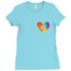 Rainbow Equality Heart Ladies Fitted T-Shirt