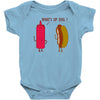what up dog ketchup hot dog Baby Onesie