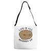 life is all mashed up Adjustable Strap Totes