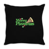 merry pizzamas Throw Pillow