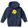 smiley face wears santa hat merry christmas Youth Hoodie