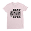 Best Dad Ever Funny Music Note Ladies Fitted T-Shirt