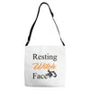 resting witch face   fall t shirt   funny halloween Adjustable Strap Totes