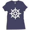 steering wheel sail boat funny Ladies Fitted T-Shirt