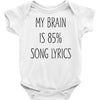 my brain is 85% song lyrics Baby Onesie