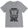 Never Underestimate Dog Rescuer Who Was Born April V-Neck Tee