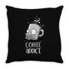 coffee addict Throw Pillow