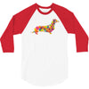 dachshund flower 2 3/4 Sleeve Shirt