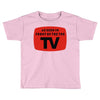 as seen in front of the the tv Toddler T-shirt