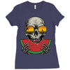 watermelon skull Ladies Fitted T-Shirt