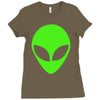 uomo alieno ufo stampa verde fluo divertente mitiche Ladies Fitted T-Shirt