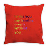 I miss you my heart is empaty wİthout you (2) Throw Pillow