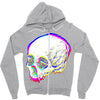skull glitch Zipper Hoodie