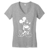 mouse screen print Women's V-Neck T-Shirt