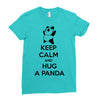 keep calm and hug a panda Ladies Fitted T-Shirt
