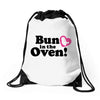 Bun in the Oven with Heart Baby Girl Drawstring Bags