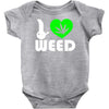 i love weed fun Baby Onesie